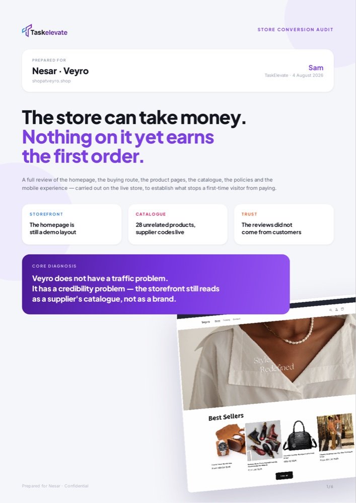 Veyro store conversion audit cover
