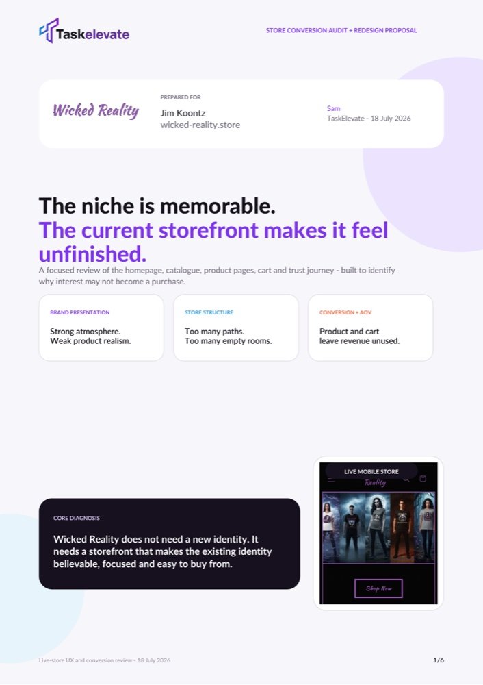 Wicked Reality store conversion audit cover