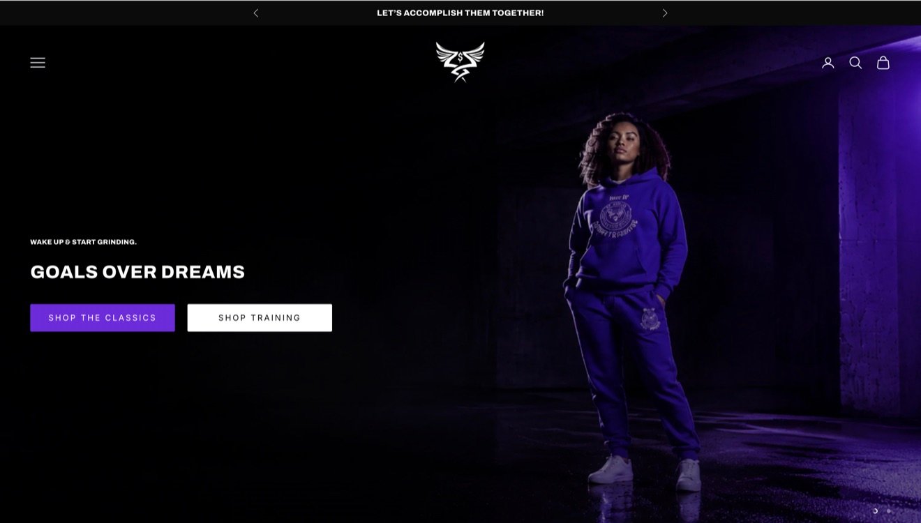 Goals Over Dreams storefront built by TaskElevate