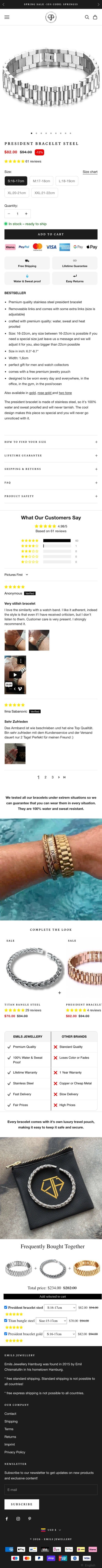 Emils Jewellery — Men's Jewelry store